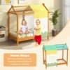 Kinderbed met dak speelhuis platformbed met afneembaar hemelbed & 12 massief houten latten huisbed 152 x 82 x 150 cm 4