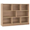 Kinderboekenkast op 3 niveaus met 8 planken kinderboekenrek voor kinderkamer woonkamer belastbaar tot 60 kg hout kleur 2