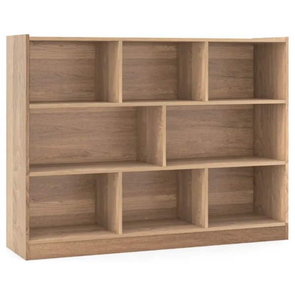 Kinderboekenkast op 3 niveaus met 8 planken kinderboekenrek voor kinderkamer woonkamer belastbaar tot 60 kg hout kleur 2