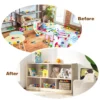 Kinderboekenkast & speelgoed opslag 5 kubussen kinderen opbergkast houten opbergplank met 5 compartimenten naturel 5