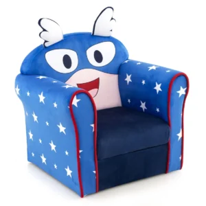 Kinderfauteuil gestoffeerde bank met armleuningen massief houten frame zacht velours oppervlak bekleding van badstof met hoge dichtheid 1