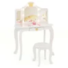 Kinderkaptafelset met verlichte spiegel tafel en krukset 3 delige opvouwbare spiegel verstelbare helderheid wit 2