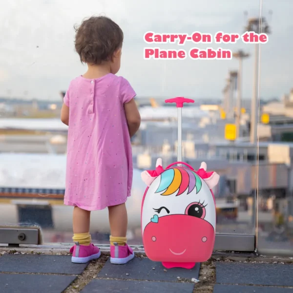 Kinderkoffer kindertrolley van kunststof kinderbagage reisbagage harde koffer roze paard 6