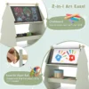 Kinderkunst ezel met krukje 2 in 1 krukje en dubbelzijdig krijtbord set met papierrolhouder opbergruimte leerspeelgoed voor jongens en meisjes 6