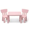 Kindertafel en 2 stoelen set kinderspeeltafel met 2 delige stoelen voor eten tekenen schrijven en knutselen kindermeubel set roze 2