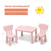 Kindertafel en 2 stoelen set kinderspeeltafel met 2 delige stoelen voor eten tekenen schrijven en knutselen kindermeubel set roze 3