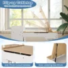 Kindertafel en stoelenset met papierrol klapdeksel planken stoffenbakken draagbare organizer voor kunstbenodigdheden om te tekenen naturel 7