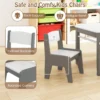 Kindertafel en stoelenset tekentafel met 2 stoelen papierhouder en rol 4 stoffen bakken open planken activiteitentafel grijs 7