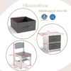 Kindertafel met 2 stoelen 3 delig houten zitgroep met 2 afneembare manden en breed tafelblad activiteitstafel grijs 3