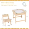 Kindertafel met 2 stoelen 3 delige houten kinderzitgroep met dubbelzijdig tafelblad 3 in 1 tekentafel & knutseltafel naturel 3