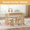 Kindertafel met 2 stoelen 3 delige houten kinderzitgroep met dubbelzijdig tafelblad 3 in 1 tekentafel & knutseltafel naturel 4