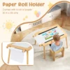 Kindertafel met omkeerbaar tafelblad speeltafel in hoogte verstelbaar van grenenhout met 2 opvouwbare bakken papierrol haken 6