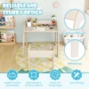 Kindertafel met stoel kinderzitgroep van hout schildertafel met afgeronde randen kindermeubelset voor jongens en meisjes 3+ beige 4