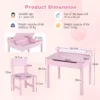 Kindertafel met stoel sensorische tafelset voor kinderen met opbergruimte en papierrolhouder voor tekenen leren & spelen 3