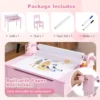Kindertafel met stoel sensorische tafelset voor kinderen met opbergruimte en papierrolhouder voor tekenen leren & spelen 6