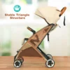 Kinderwagen kinderbuggy met verstelbare rugleuning reisbuggy met ligfunctie 5 punts veiligheidsgordel voor baby's 6 36 maanden beige 7