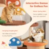 Krabpaal in paddenstoellook kattenboom met 2 kattenholtes sisal krabplank & platforms & speelbal klimboom teddystof kattenkrabpaal 6