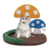 Krabpaal in paddenstoellook kattenboom met kattenbed sisal krabplank & shuttle hoofdsteun klimboom speelboom kattenkrabpaal 1