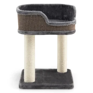 Krabpaal kattenboom hout kattenmeubels klimboom activiteitenboom speelboom grijs 1
