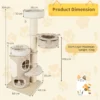 Krabpaal kattenboom met kattenhuis van twee verdiepingen hangmat afneembaar bed sisal plank speelbal kattenkrabpaal natuur 2