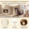 Krabpaal kattenboom met kattenhuis van twee verdiepingen hangmat afneembaar bed sisal plank speelbal kattenkrabpaal natuur 4