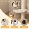 Krabpaal kattenboom met kattenhuis van twee verdiepingen hangmat afneembaar bed sisal plank speelbal kattenkrabpaal natuur 5