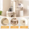 Krabpaal kattenboom met kattenhuis van twee verdiepingen hangmat afneembaar bed sisal plank speelbal kattenkrabpaal natuur 6