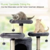 Krabpaal kattenboom met krabpalen en plank/3 pluche zitstokken 2 volledig gevoerde zitplaatsen en 3 bungelende ballen 4