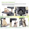 Krabpaal kattenboom met krabpalen en plank/3 pluche zitstokken 2 volledig gevoerde zitplaatsen en 3 bungelende ballen 7
