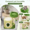 Krabpaal klein kattenboom met platform sisal krabzuil kattenhol & 2 ballen kattenkrabpaal van hout en pluche klimboom groen 6