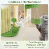 Krabpaal klein kattenboom met platform sisal krabzuil kattenhol & 2 ballen kattenkrabpaal van hout en pluche klimboom groen 7