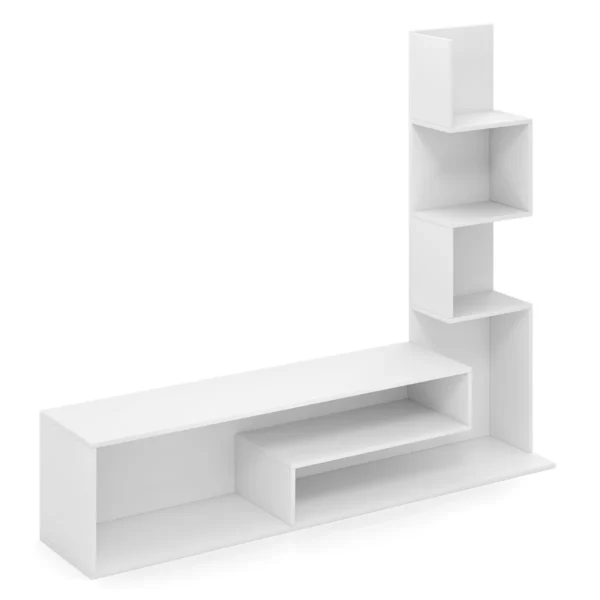Kubus tv standaard voor tv's tot 50 inch mediaconsole met l vormige opbergplanken open compartimenten voor woonkamer hal 2