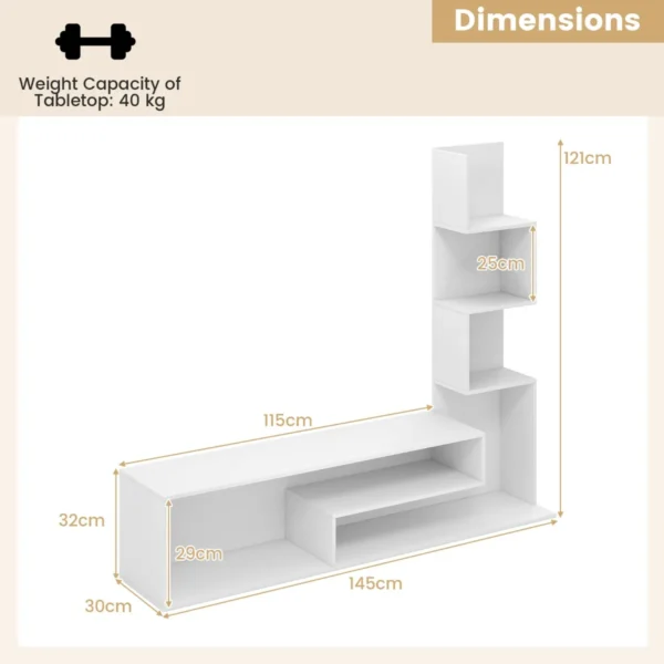 Kubus tv standaard voor tv's tot 50 inch mediaconsole met l vormige opbergplanken open compartimenten voor woonkamer hal 3