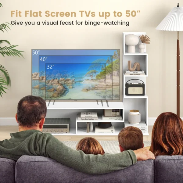 Kubus tv standaard voor tv's tot 50 inch mediaconsole met l vormige opbergplanken open compartimenten voor woonkamer hal 6