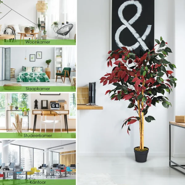 Kunstmatige boom 120cm hoge groene ingemaakte ficus boomatige boom realistische groene planten 4