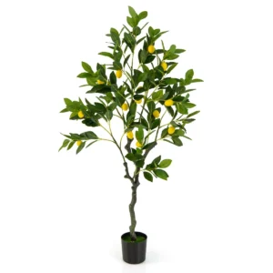 Kunstmatige citroenboom 120 cm hoge kunstmatige citroenfruitplant cementpot groene potplant gemakkelijk te onderhouden 1