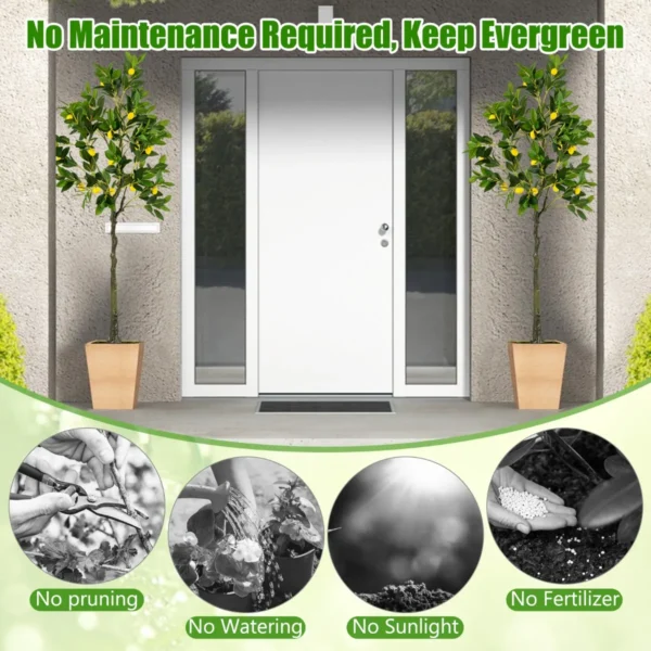 Kunstmatige citroenboom 160cm hoge kunstmatige citroenfruitplant cementpot groene potplant voor thuis woonkamer 7