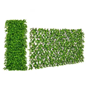 Kunstmatige klimop tuin privacy scherm 180 x 90 cm plant muur hagen met eucalyptus bladeren hek voor tuin hagen balkon (groen) 1