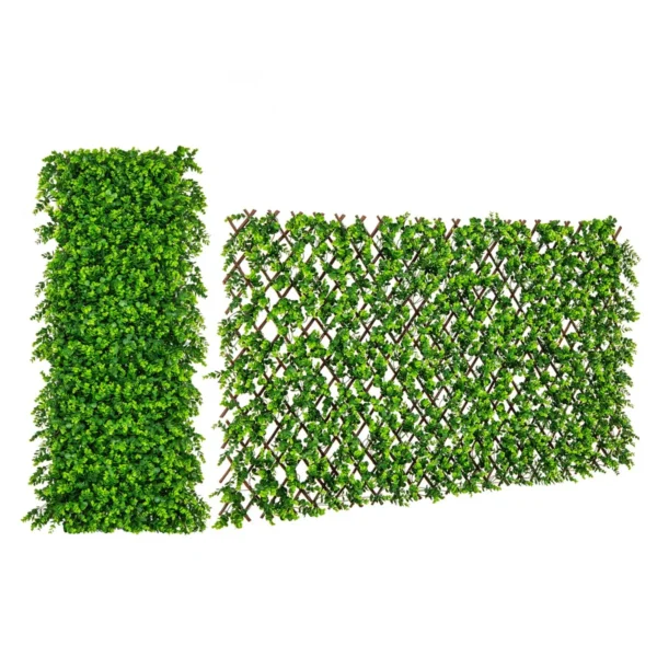 Kunstmatige klimop tuin privacy scherm 180 x 90 cm plant muur hagen met eucalyptus bladeren hek voor tuin hagen balkon (groen) 1