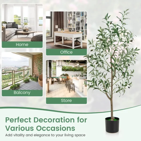 Kunstmatige olijfbomen 130 cm nep potplanten met fruit realistische groene planten moderne plant decoratie voor thuis 1 6