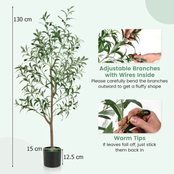 Kunstmatige olijfbomen 130 cm nep potplanten met fruit realistische groene planten moderne plant decoratie voor thuis 2 2