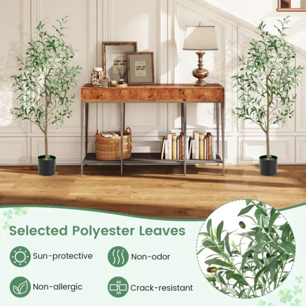 Kunstmatige olijfbomen 130 cm nep potplanten met fruit realistische groene planten moderne plant decoratie voor thuis 2 4