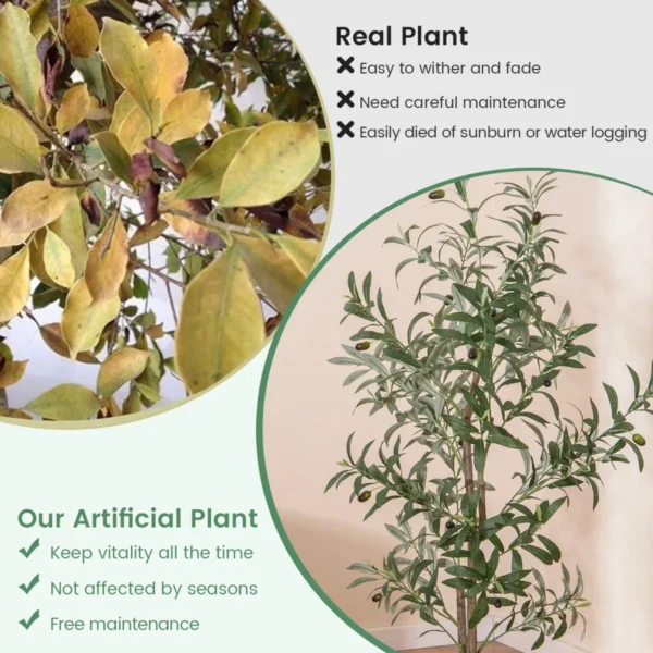 Kunstmatige olijfbomen 130 cm nep potplanten met fruit realistische groene planten moderne plant decoratie voor thuis 2 5