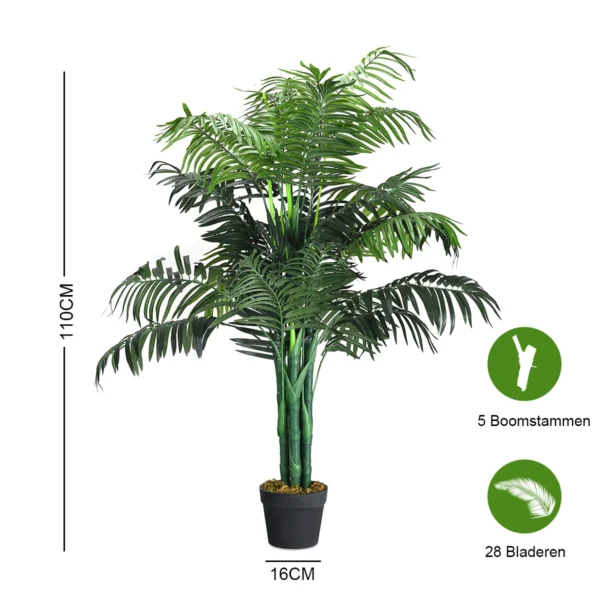 Kunstmatige plant nep areca palmplant met kwekerij plastic pot handgemaakte kunstmatige boom 110cm 3