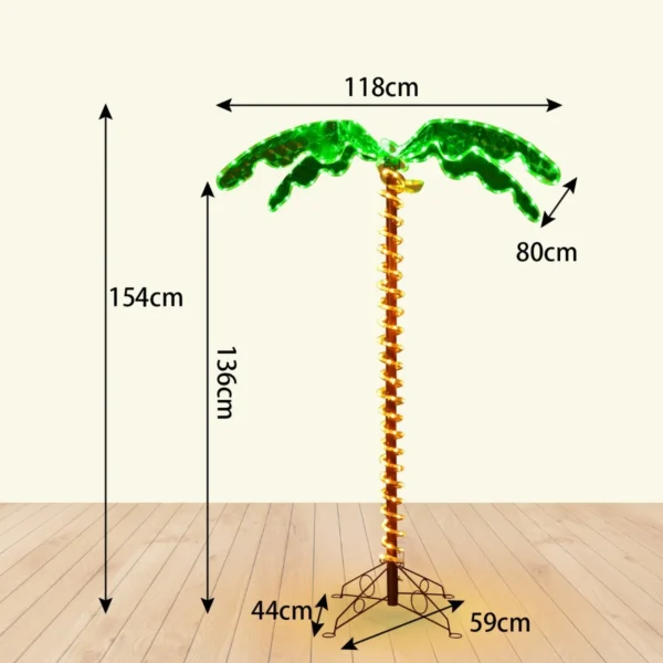 Kunstmatige verlichte palmboom met led verlichting opvouwbare basis led palmboom 118 x 80 x154 cm 2