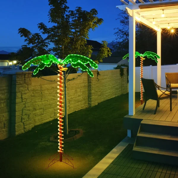 Kunstmatige verlichte palmboom met led verlichting opvouwbare basis led palmboom 118 x 80 x154 cm 7