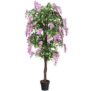 Kunstplant bruikbare kunstpalm kunstboom 180 cm roze 1
