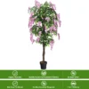 Kunstplant bruikbare kunstpalm kunstboom 180 cm roze 3