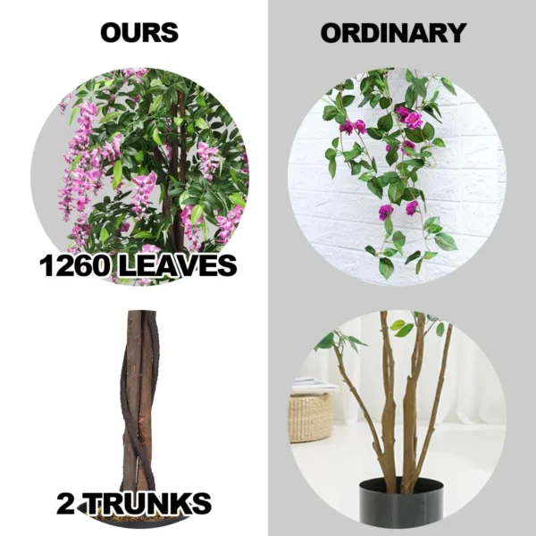 Kunstplant bruikbare kunstpalm kunstboom 180 cm roze 5