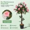 Kunstplant in cement gevulde pot 93cm met 21 rozen nep rozenstruik met echt houten stam moderne decoratie voor woonkamer kantoor 4